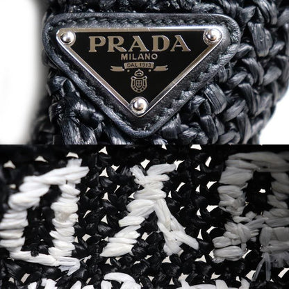 Prada Small Crochet Tote Black — view 6