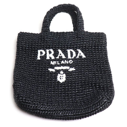 Prada Small Crochet Tote Black