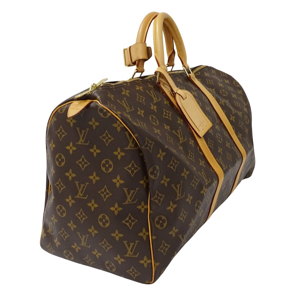 Louis Vuitton Monogram Boston Bag Keepall 50 Brown Large Travel — view 4