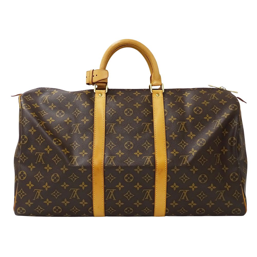 Louis Vuitton Monogram Boston Bag Keepall 50 Brown Large Travel — view 2