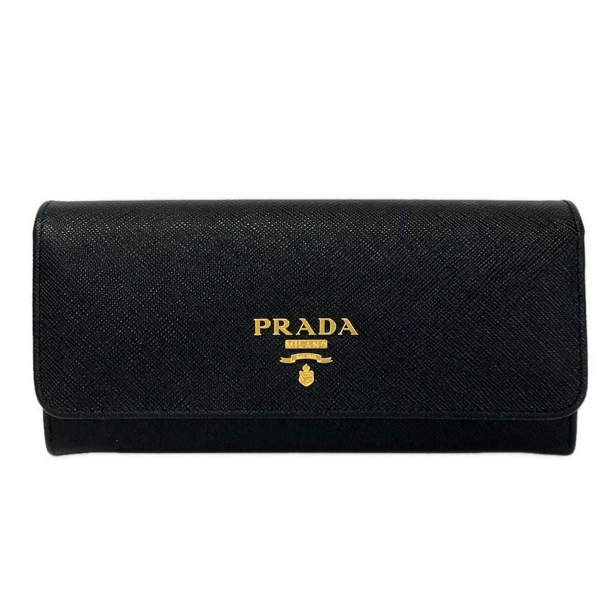 Prada Wallet Black Hibiscus Inside Multicolor Leather