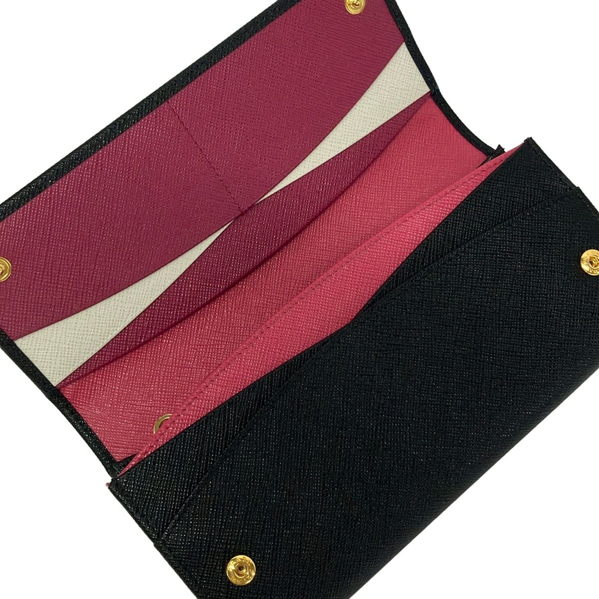 Prada Wallet Black Hibiscus Inside Multicolor Leather — view 3