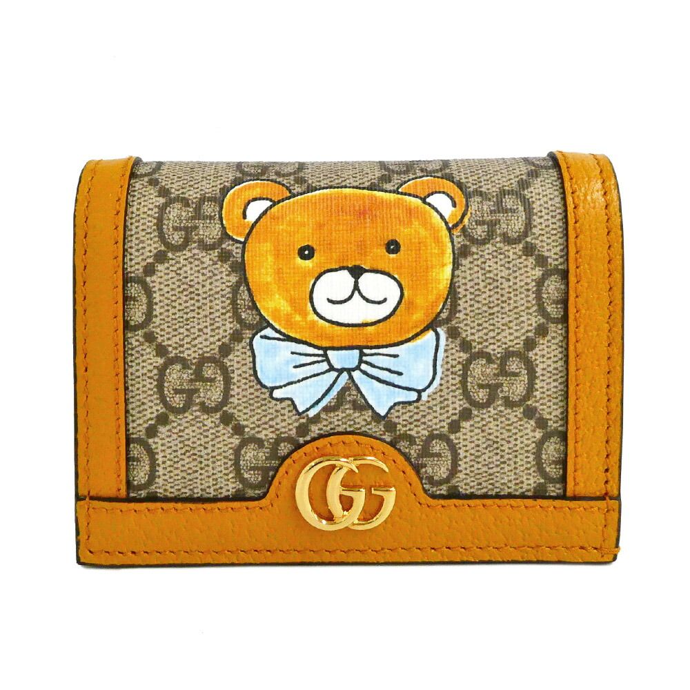 Gucci GG Supreme Bifold Wallet Exo Kai Collaboration Limited Teddy Bear