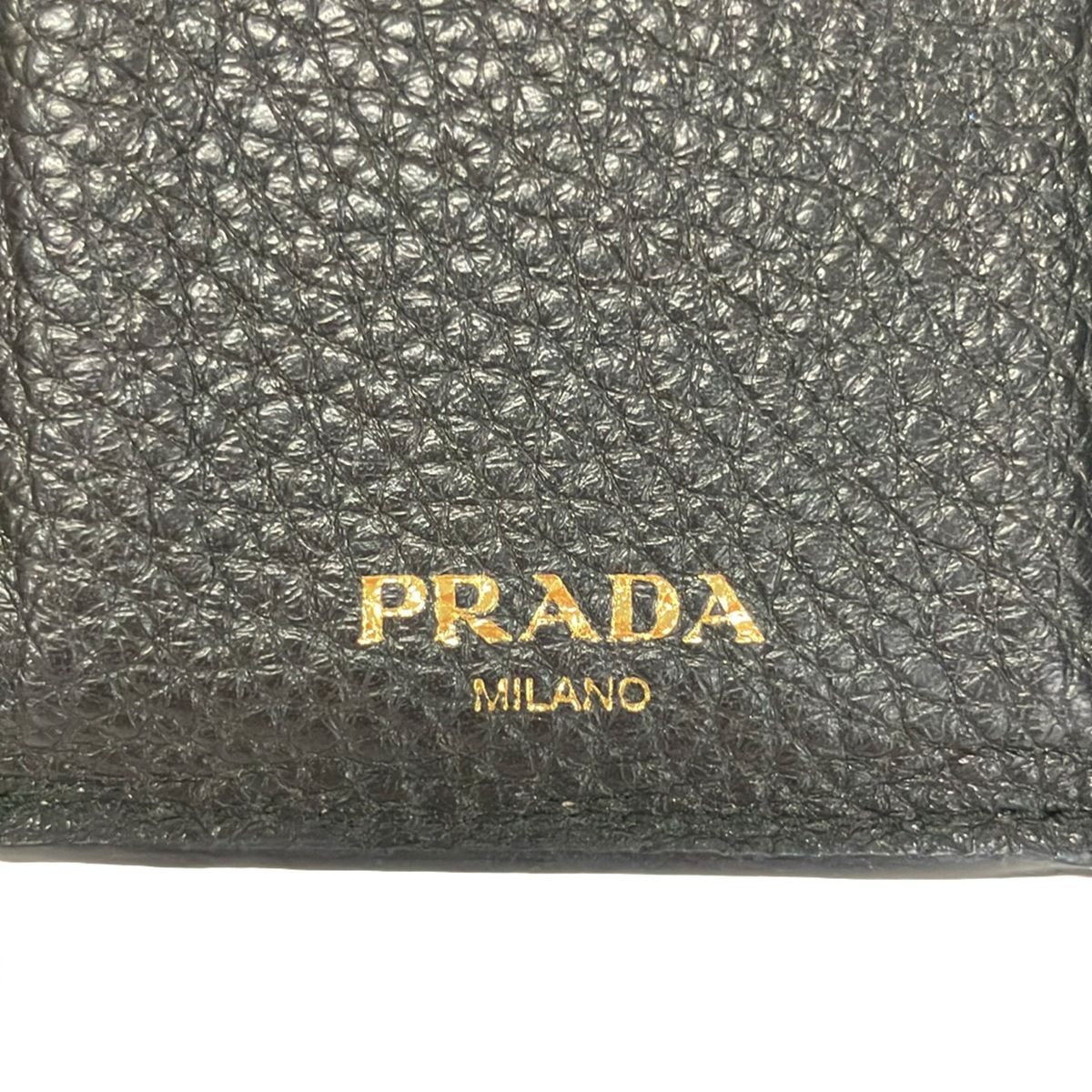 Prada Trifold Wallet Black Leather — view 5