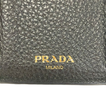 Prada Trifold Wallet Black Leather — view 5