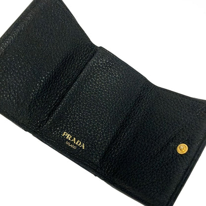 Prada Trifold Wallet Black Leather — view 3