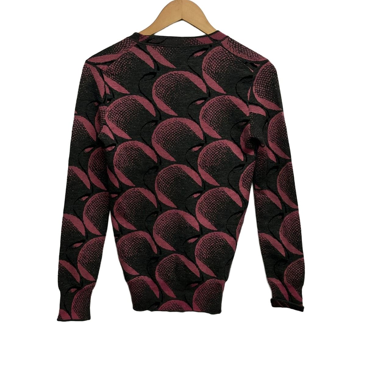 Prada Cardigan 38 S Gray Pink Black Long Sleeve — view 2
