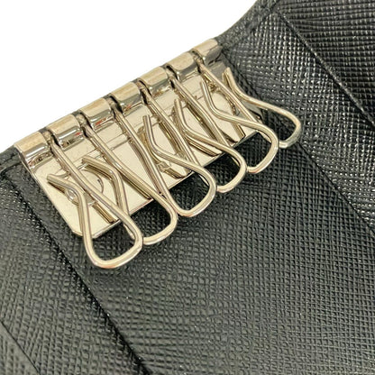 Prada Key Case Black 6 Hooks Leather Key Holder — view 4