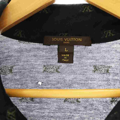 Louis Vuitton Polo Shirt Short Sleeve Monogram Logo All Over Pattern L Black — view 5