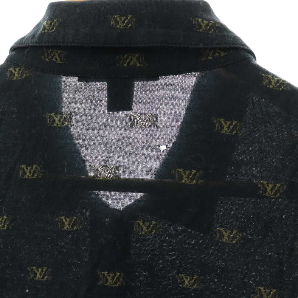 Louis Vuitton Polo Shirt Short Sleeve Monogram Logo All Over Pattern L Black — view 6