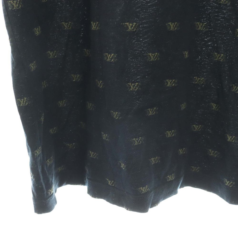 Louis Vuitton Polo Shirt Short Sleeve Monogram Logo All Over Pattern L Black — view 4
