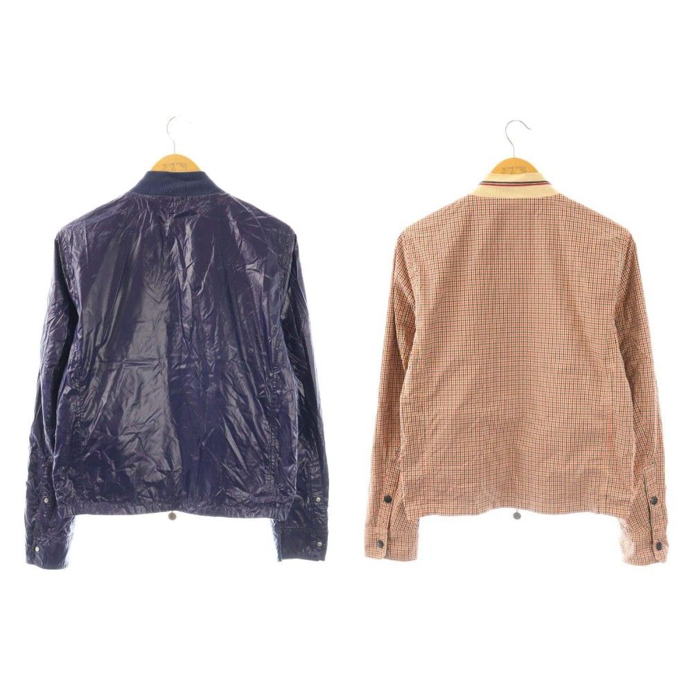 Moncler Reversible Jacket Nylon Check Pattern 2 Ivory Red Navy DO — view 2