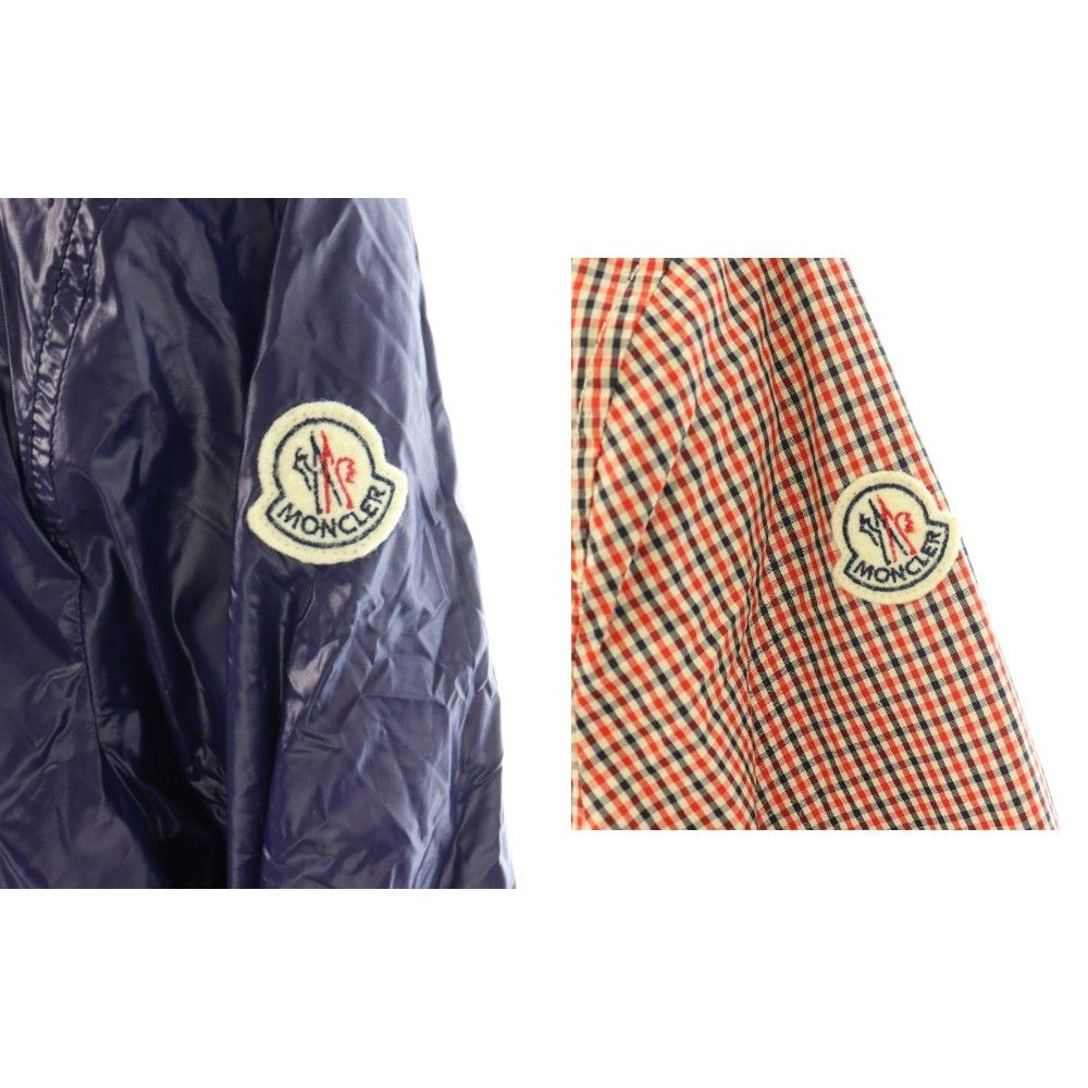 Moncler Reversible Jacket Nylon Check Pattern 2 Ivory Red Navy DO — view 4