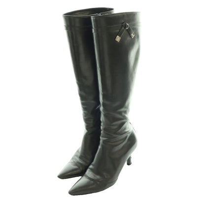Louis Vuitton Long Boots Heels Leather 35.5 Black SS — view 2