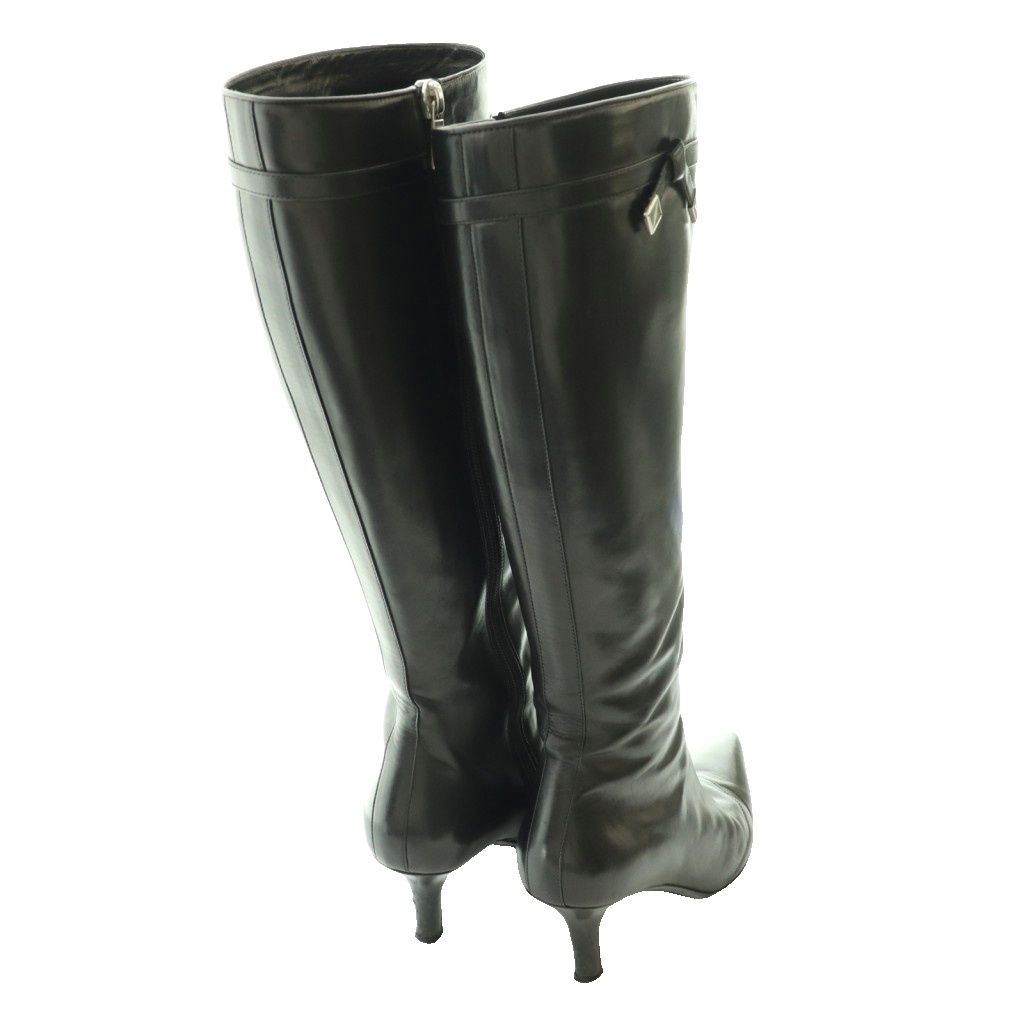 Louis Vuitton Long Boots Heels Leather 35.5 Black SS — view 6