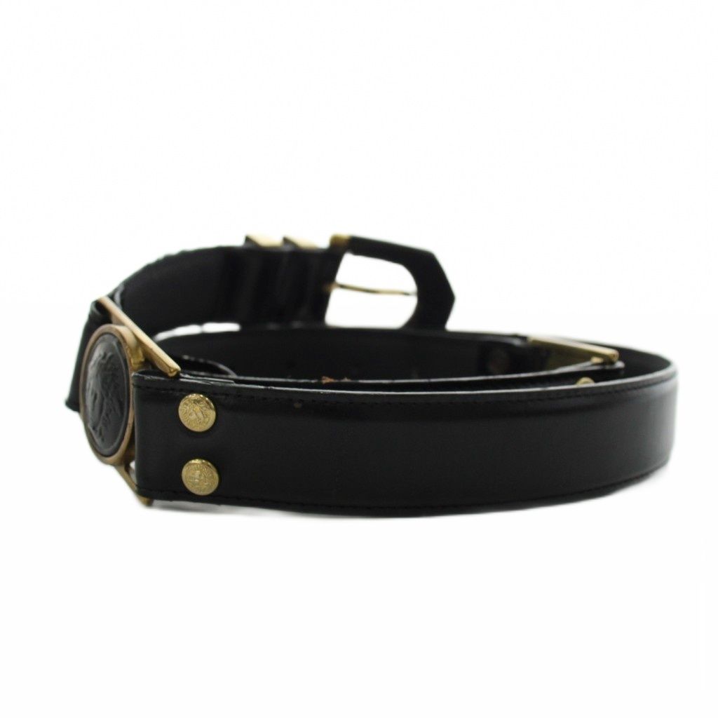 Versace Gianni Belt Medusa Logo Leather Black — view 2