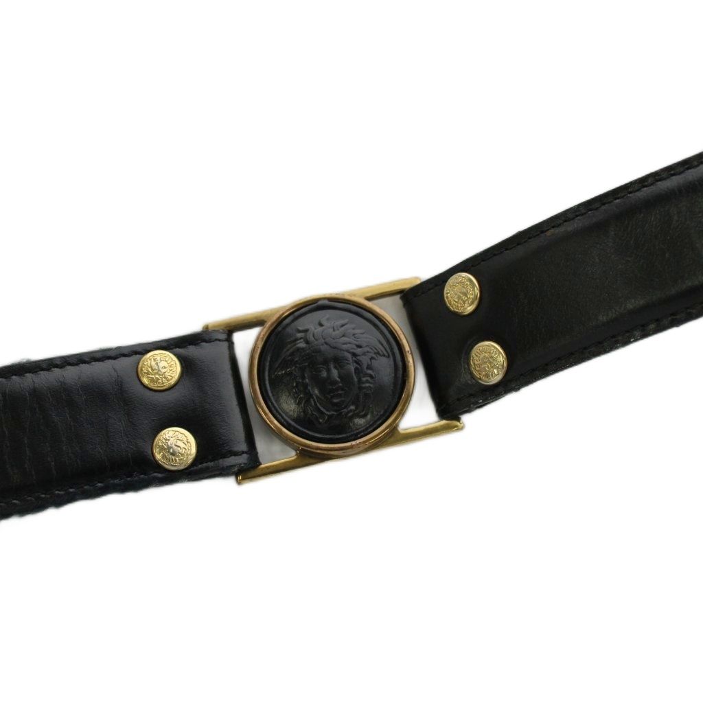 Versace Gianni Belt Medusa Logo Leather Black — view 6