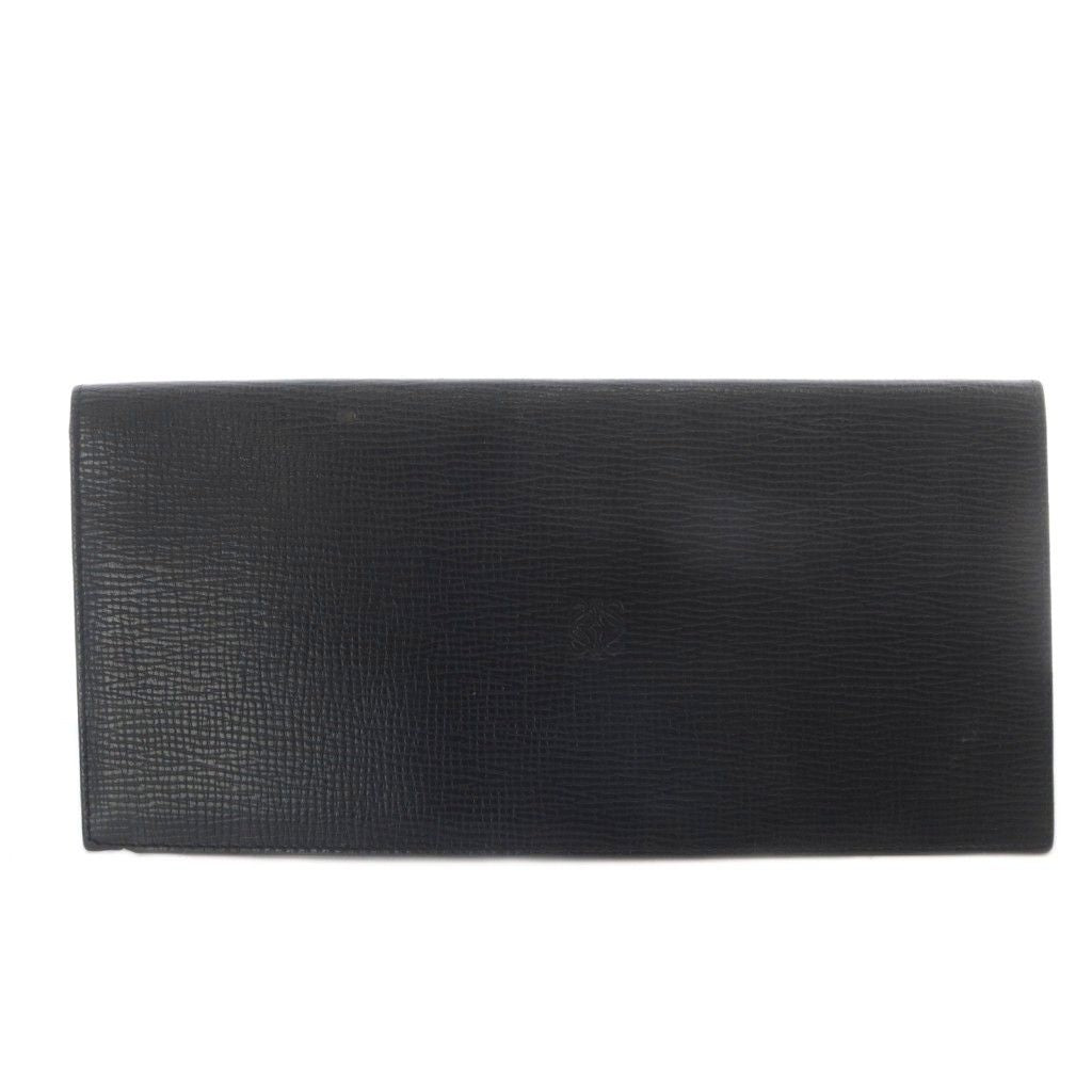 Loewe Wallet No Coin Purse Billfold Leather Logo Black
