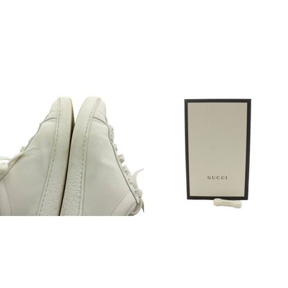 Gucci Interlocking Sneakers Shoes Perforated Leather 35 White — view 9