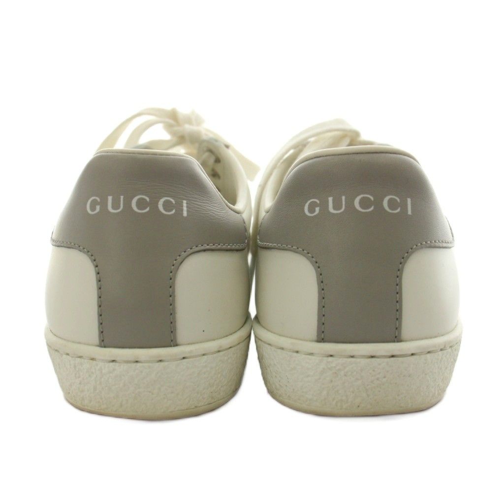Gucci Interlocking Sneakers Shoes Perforated Leather 35 White — view 3