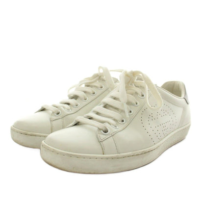 Gucci Interlocking Sneakers Shoes Perforated Leather 35 White