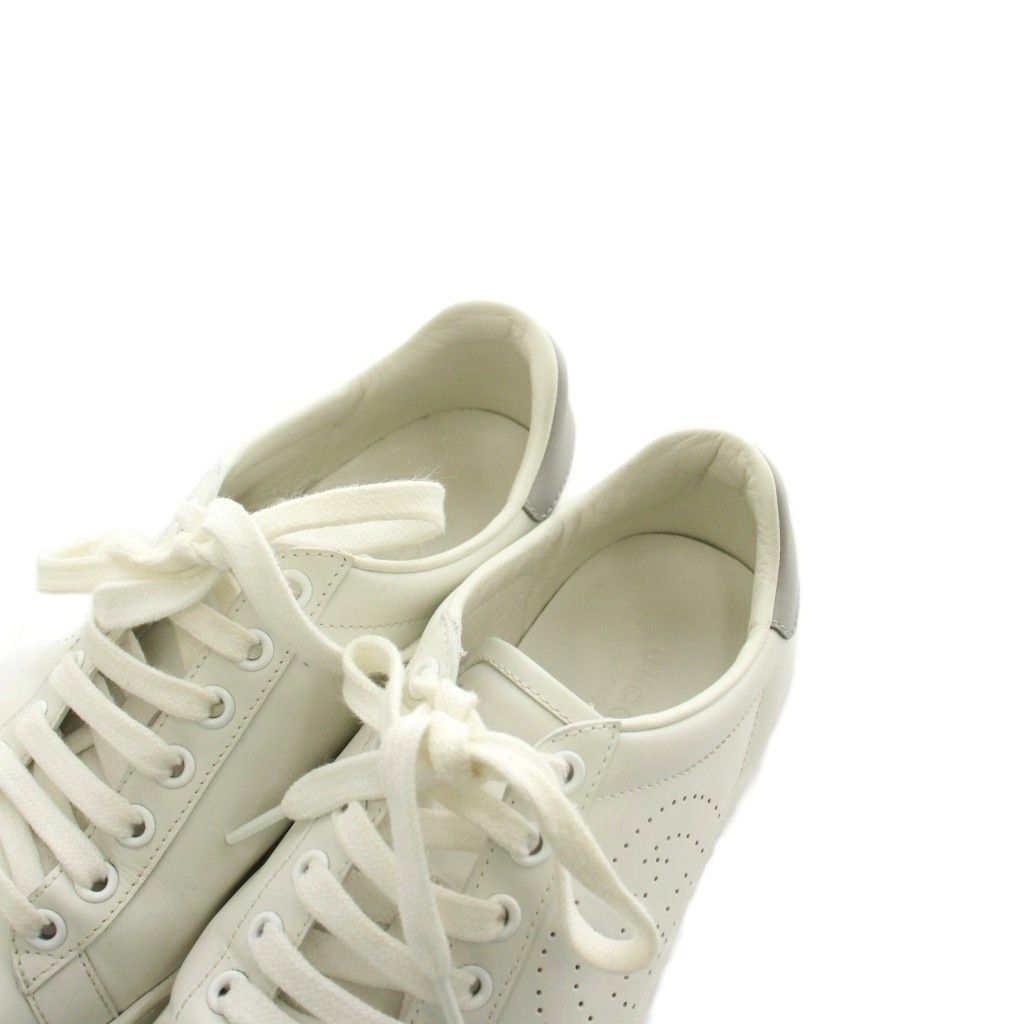 Gucci Interlocking Sneakers Shoes Perforated Leather 35 White — view 7