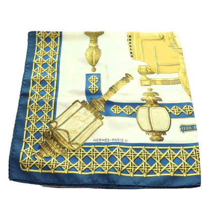 Hermes Carre 90 Feux de Route Carriage Lantern Scarf Silk Multicolor Blue — view 2