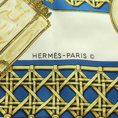 Hermes Carre 90 Feux de Route Carriage Lantern Scarf Silk Multicolor Blue — view 5