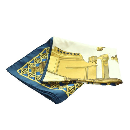 Hermes Carre 90 Feux de Route Carriage Lantern Scarf Silk Multicolor Blue — view 4
