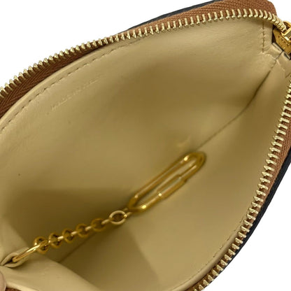 Celine Coin Case Brown Leather with Key Ring Key Holder — view 3