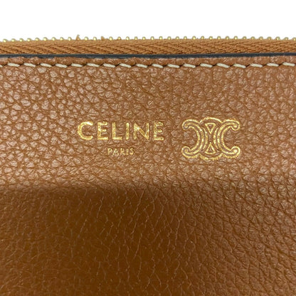 Celine Coin Case Brown Leather with Key Ring Key Holder — view 4