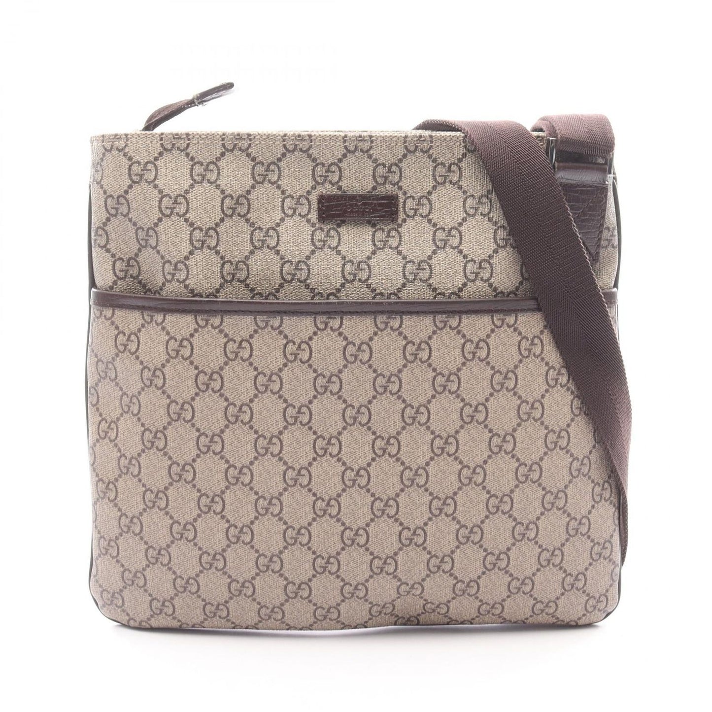Gucci Shoulder Bag GG Supreme Beige Canvas Leather
