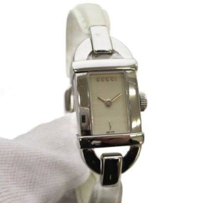 Gucci Watch Analog 2 Hand Quartz Beige Silver