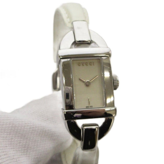 Gucci Watch Analog 2 Hand Quartz Beige Silver