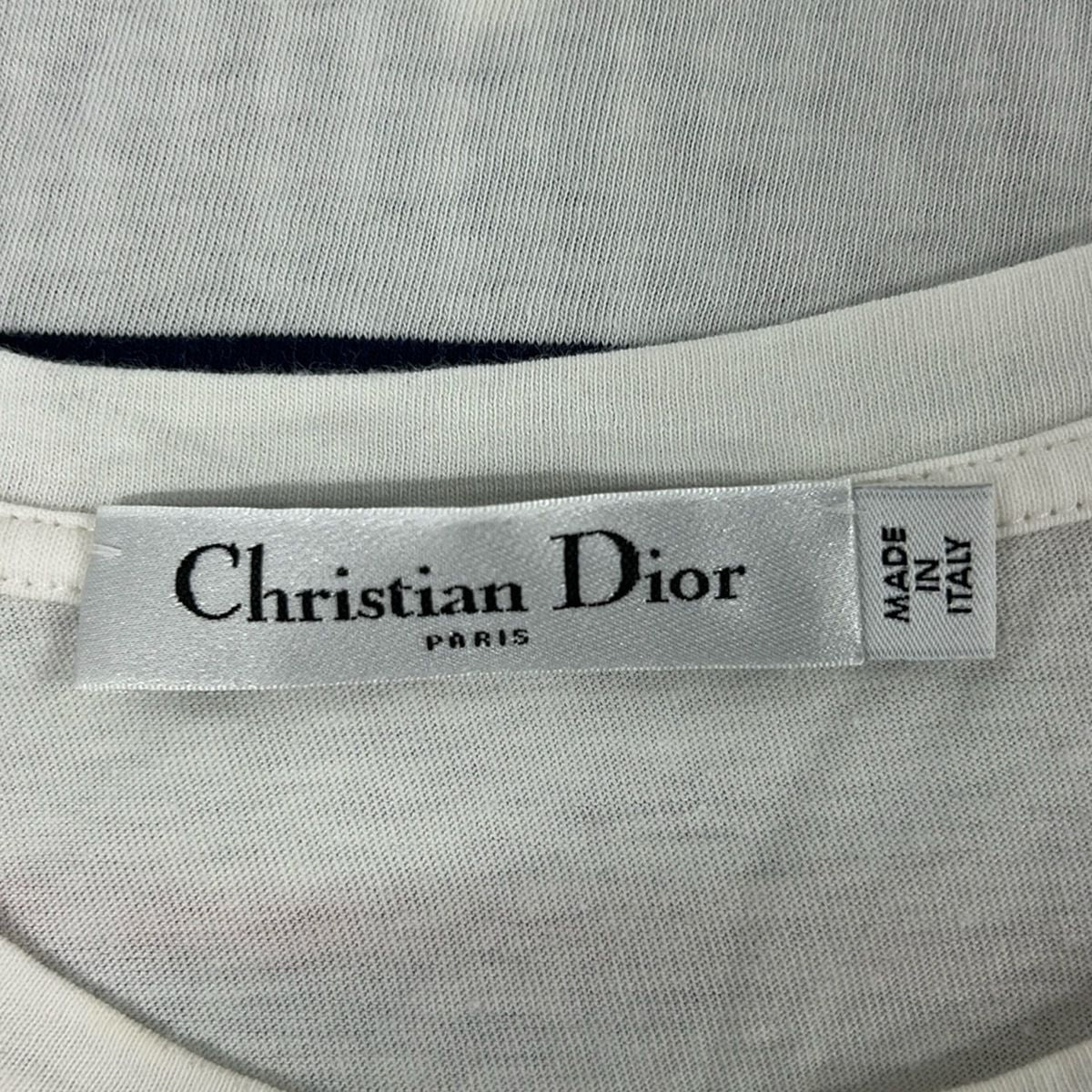 Dior Short Sleeve T-Shirt S White Dark Navy Red — view 3