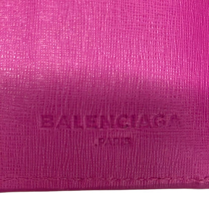 Balenciaga Trifold Wallet Essential Mini Pink Purple White Plaid Leather — view 5