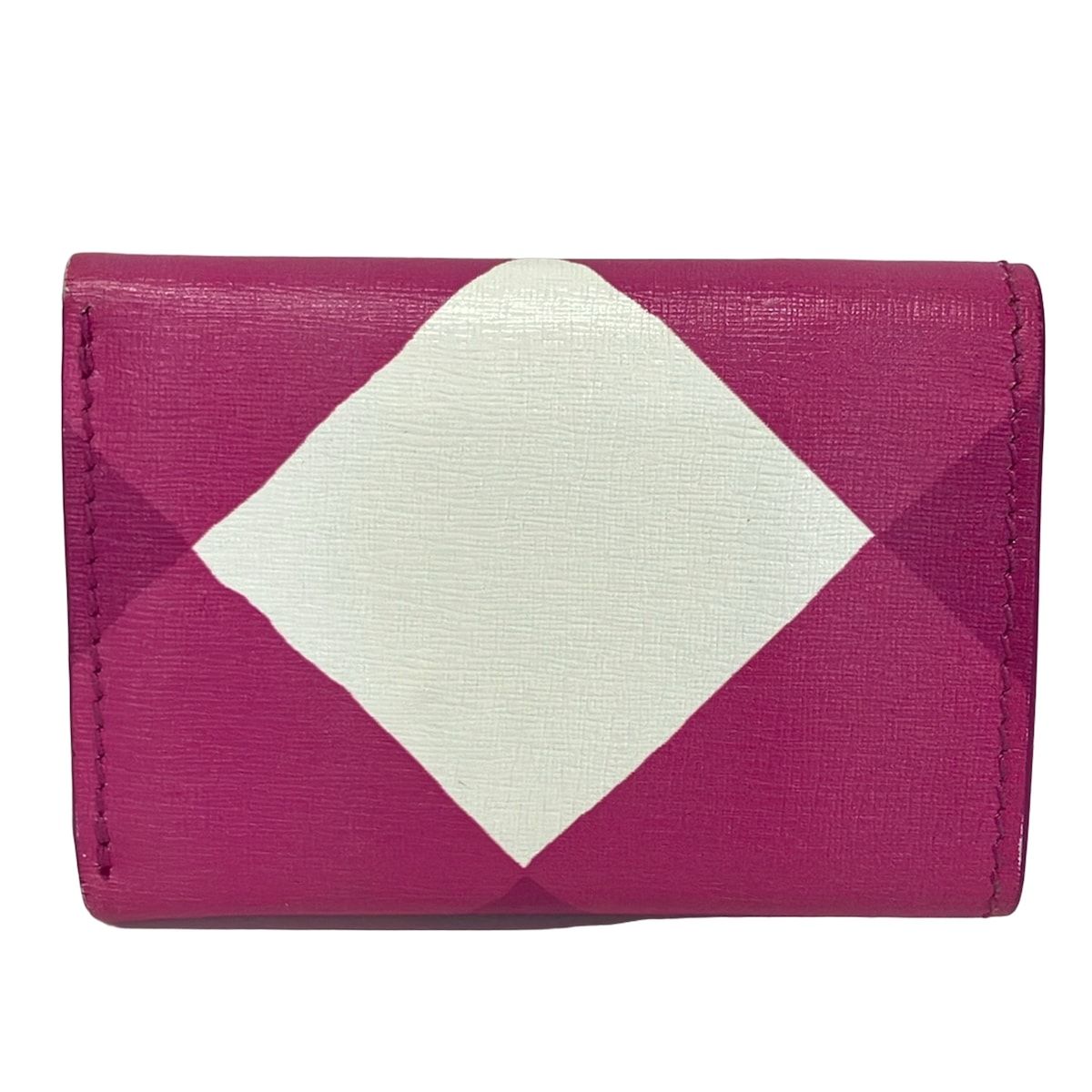 Balenciaga Trifold Wallet Essential Mini Pink Purple White Plaid Leather — view 2
