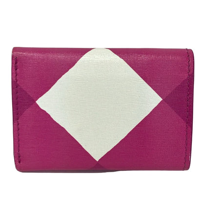 Balenciaga Trifold Wallet Essential Mini Pink Purple White Plaid Leather — view 2