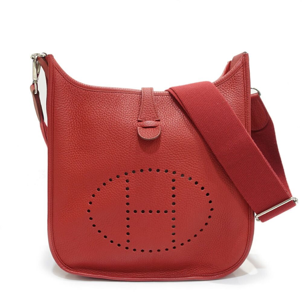 Hermes Evelyne 3 Trois PM Made Togo Red Silver Shoulder Bag