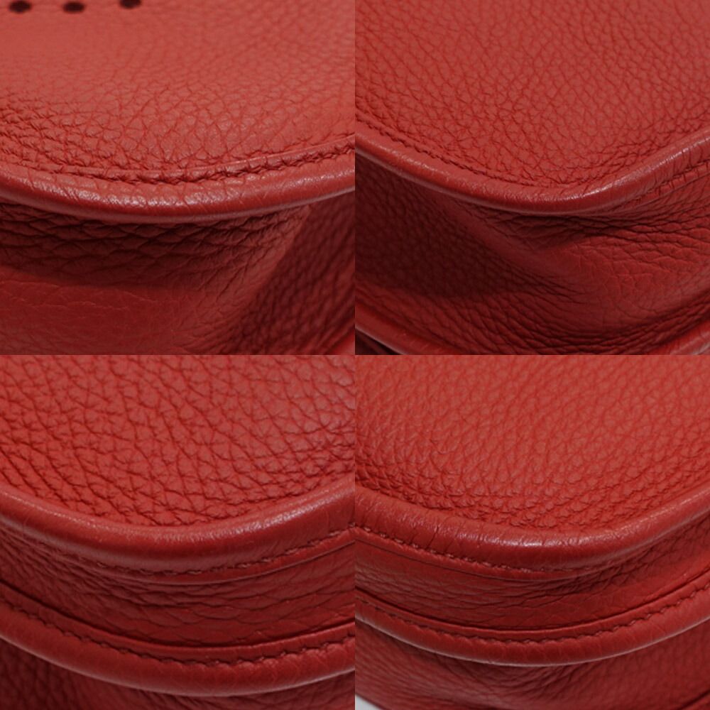 Hermes Evelyne 3 Trois PM Made Togo Red Silver Shoulder Bag — view 4
