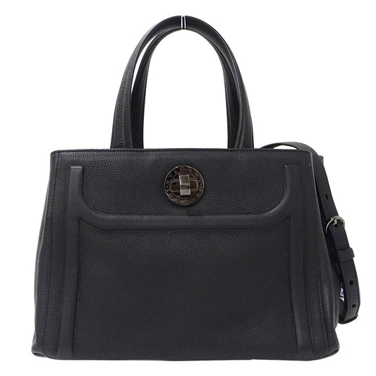 Bvlgari 2-Way Shoulder Bag Leather Black