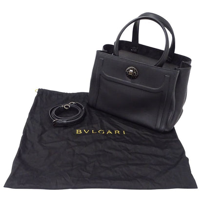 Bvlgari 2-Way Shoulder Bag Leather Black — view 7