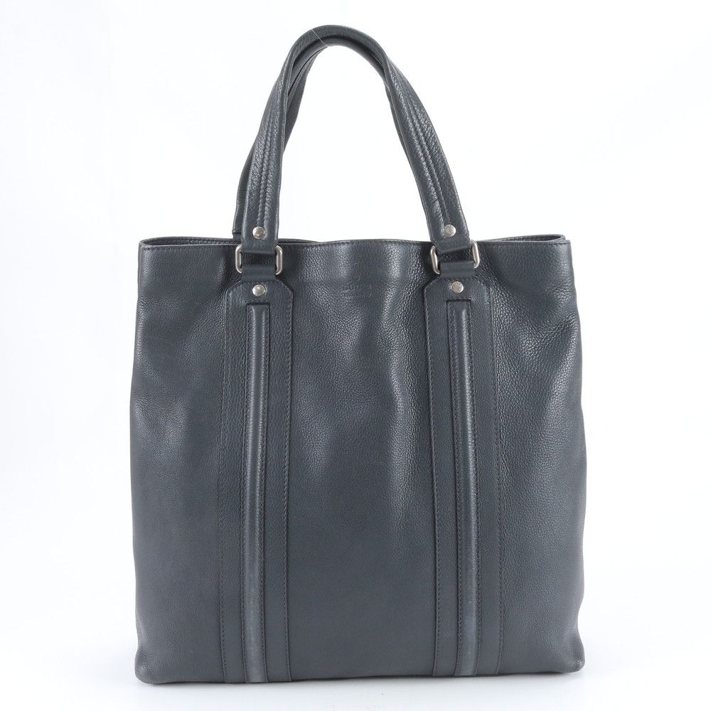 Gucci Leather Tote Shoulder Business Document Black Enm