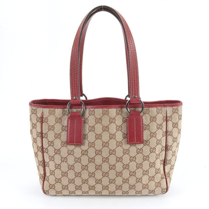 Gucci GG Canvas Leather Tote Shoulder Hand Enm — view 3