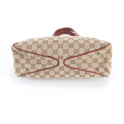 Gucci GG Canvas Leather Tote Shoulder Hand Enm — view 6