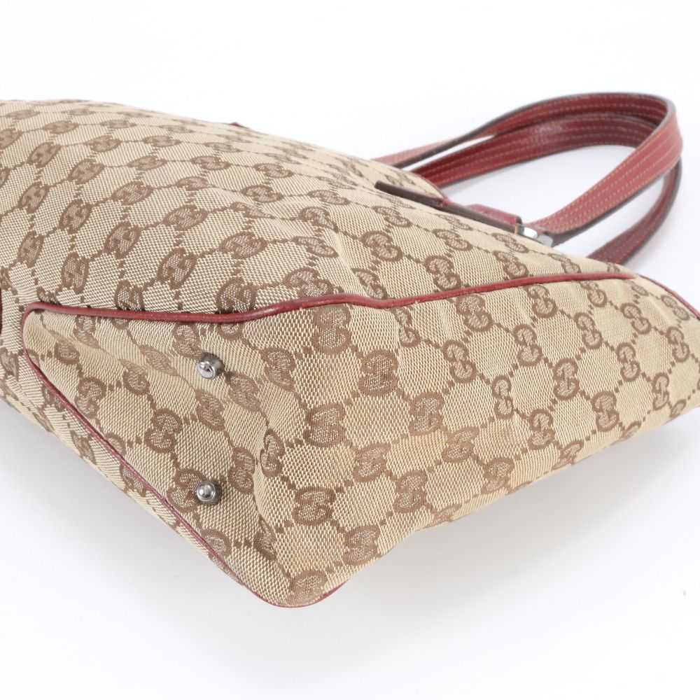 Gucci GG Canvas Leather Tote Shoulder Hand Enm — view 5