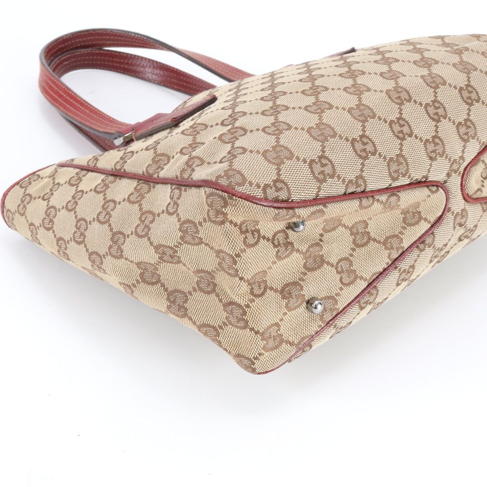 Gucci GG Canvas Leather Tote Shoulder Hand Enm — view 4
