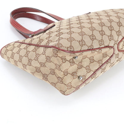 Gucci GG Canvas Leather Tote Shoulder Hand Enm — view 4