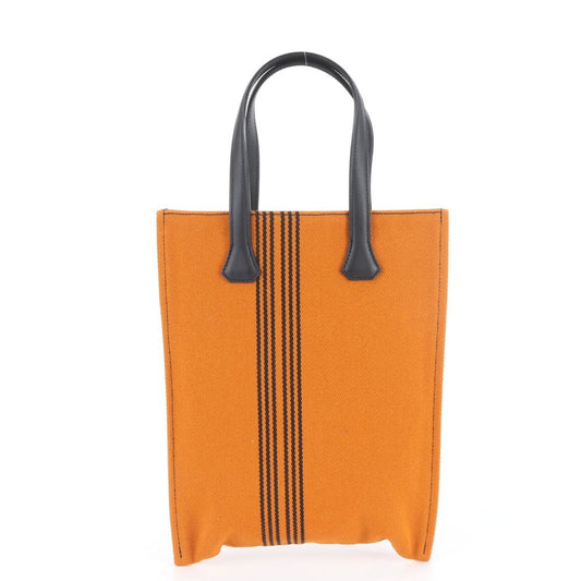 Hermes Potamos Cabas PM Orange Leather Canvas Handbag Tote Enm