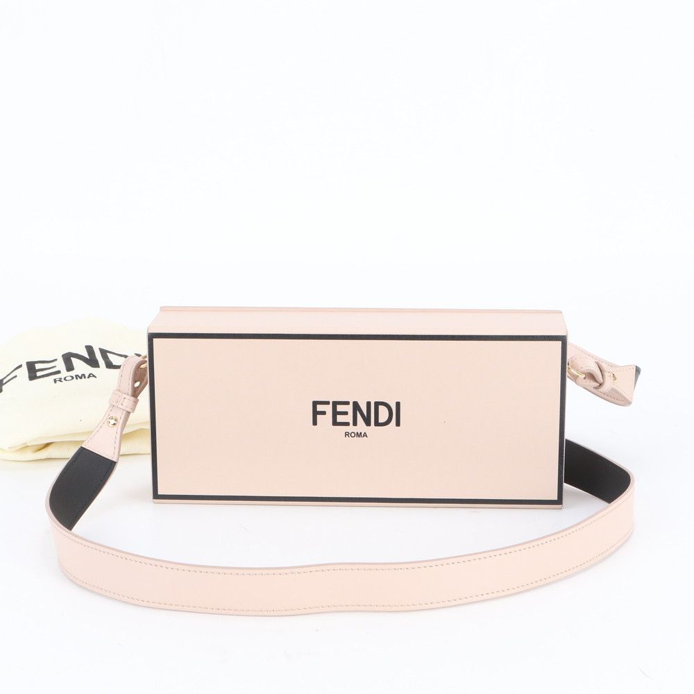 Fendi Box Oriental Leather Shoulder Bag Crossbody Pink Enm
